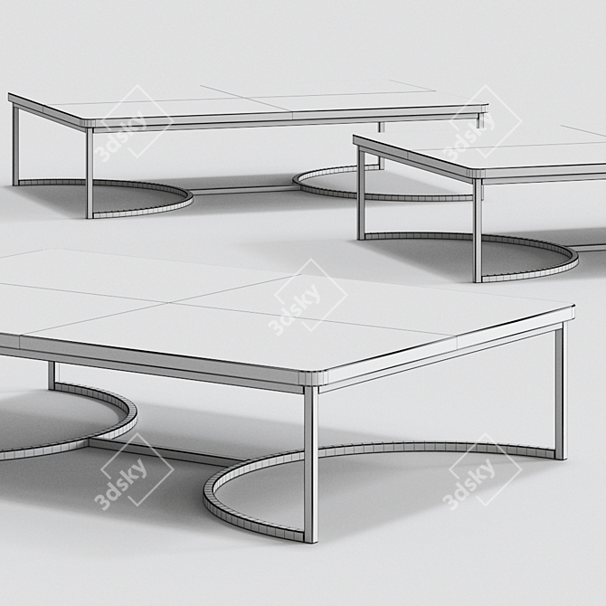 Elegant Blue Moon Coffee Table 3D model image 2