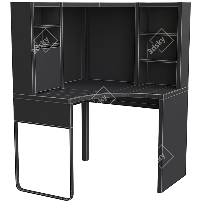Modern Corner Desk with Storage - Micke 3D model image 3