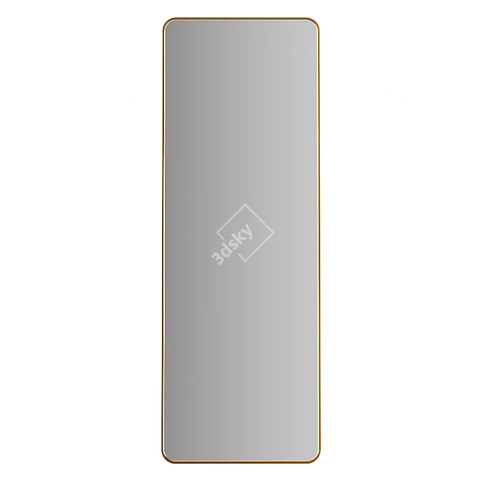 Gold Metal Racetrack Leaner Mirror 3D model image 2