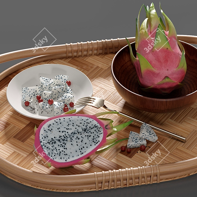 Varfint Ikea Tray & Pitaya - Smoothed 3D Model with Textures 3D model image 9