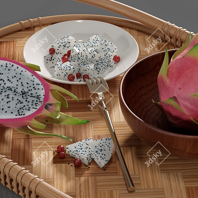 Varfint Ikea Tray & Pitaya - Smoothed 3D Model with Textures 3D model image 12