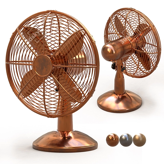 CoolZone 12" Desk Fan 3D model image 1