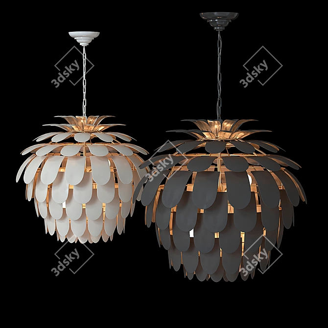 Elegant Cynara Grande Chandelier 3D model image 4