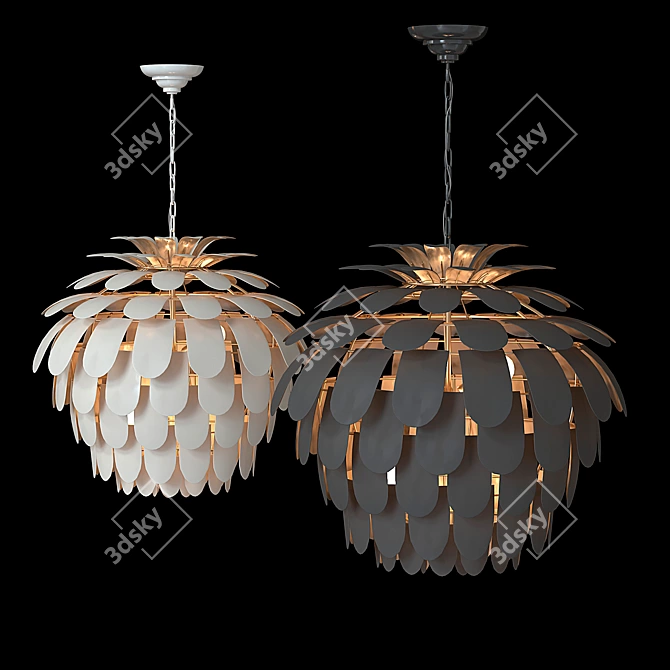 Elegant Cynara Grande Chandelier 3D model image 7