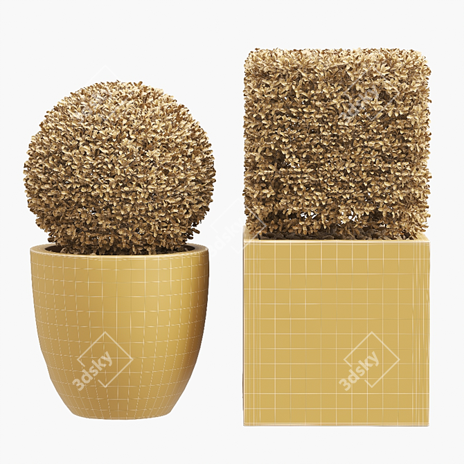 Artificial Buxus Topiary Plant 3D model image 5
