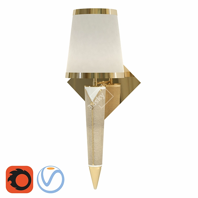 Golden Elegance Wall Sconce 3D model image 1