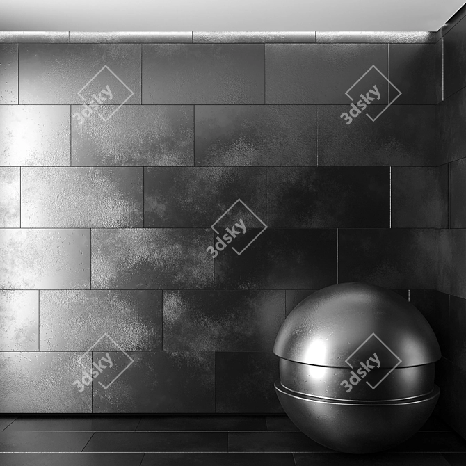 Sleek Seamless Metal Panels 3D model image 1