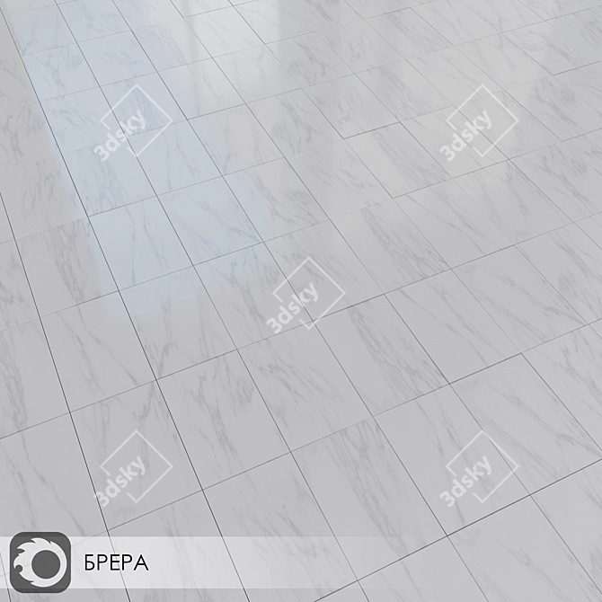 Milano Brera: White & Yellow Ceramic Wall Tiles 3D model image 2