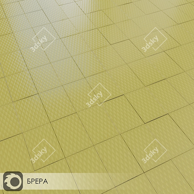 Milano Brera: White & Yellow Ceramic Wall Tiles 3D model image 5