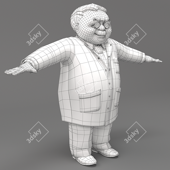 Friendly Doctor Cartoon Character 3D model image 4