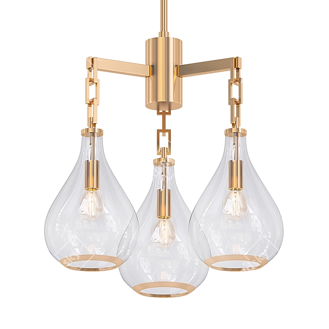 Elegant Tear Drop Chandelier 3D model image 1