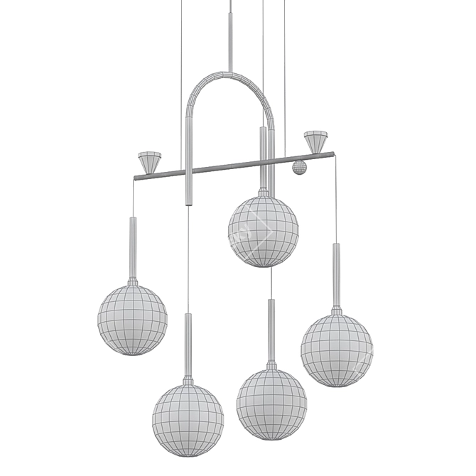 Luminous Elegance: Dewdrops Pendant 3D model image 2