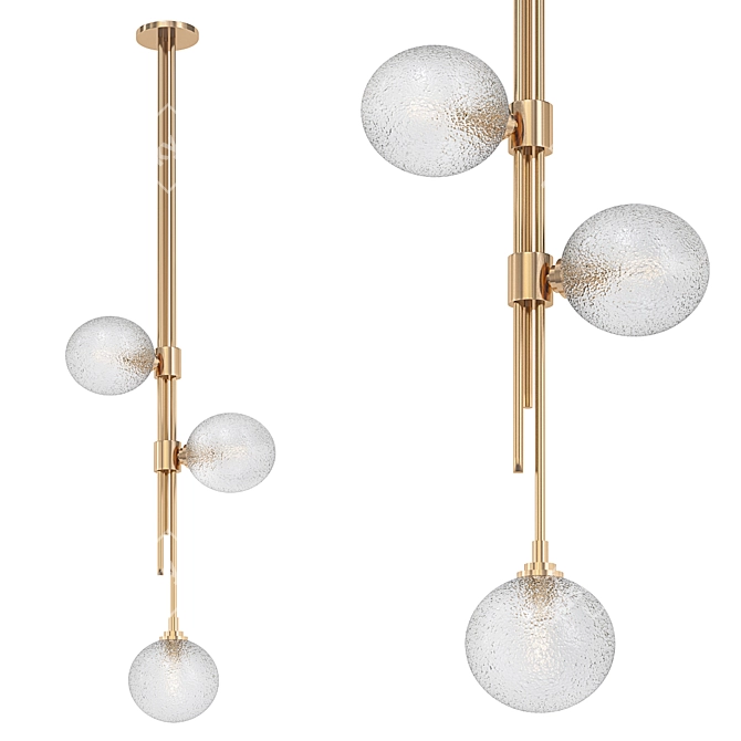 Brass FIZI Trilogy Pendant 3D model image 1