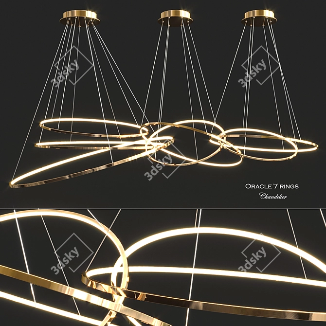 Oracle 7 Rings Pendant Light 3D model image 1