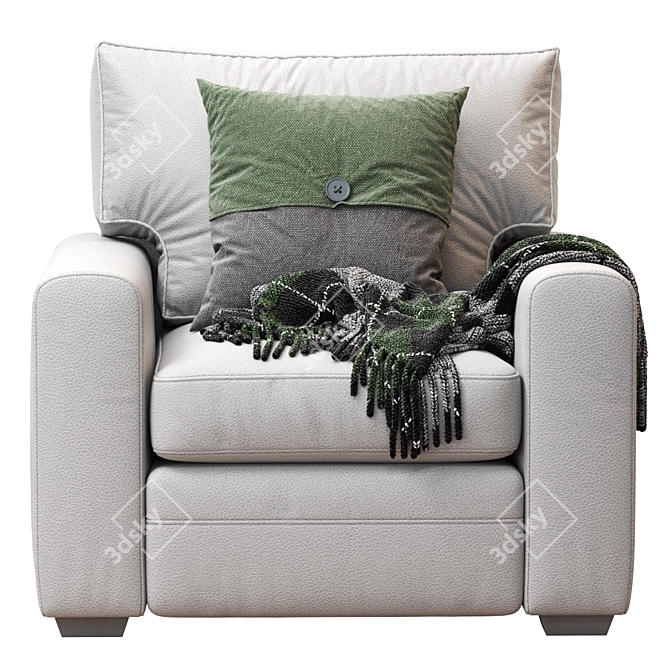 Elegant Pearce Square Armchair 3D model image 3