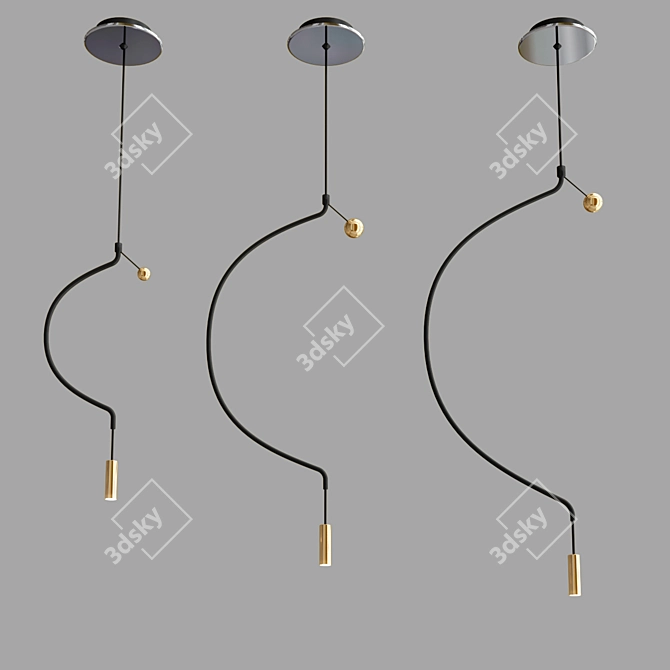 LIAISON SPLIAIX: Stylish LED Pendant Lights 3D model image 2