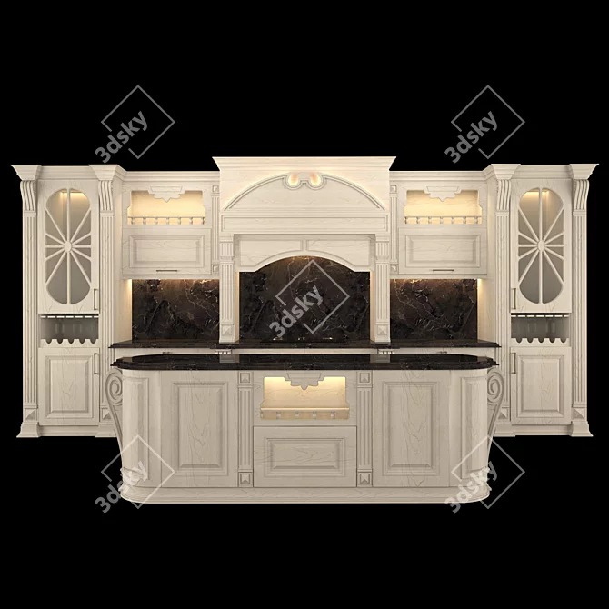 Convertible Wood Cabinet Island 3D model image 1