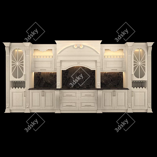 Convertible Wood Cabinet Island 3D model image 3