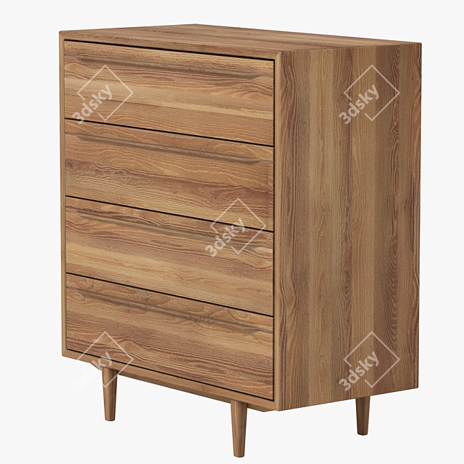 Modern Bruni Black Chest of Drawers 3D model image 3