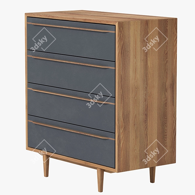 Modern Bruni Black Chest of Drawers 3D model image 4
