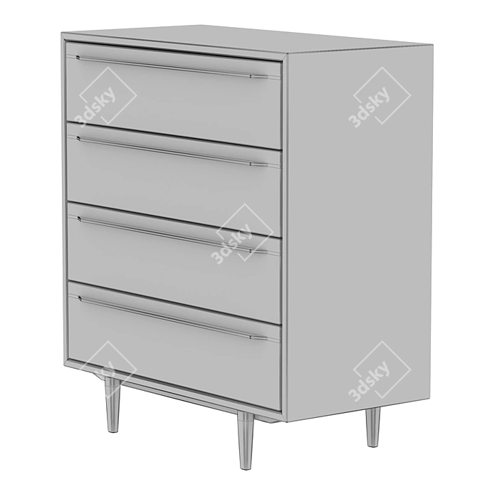 Modern Bruni Black Chest of Drawers 3D model image 5