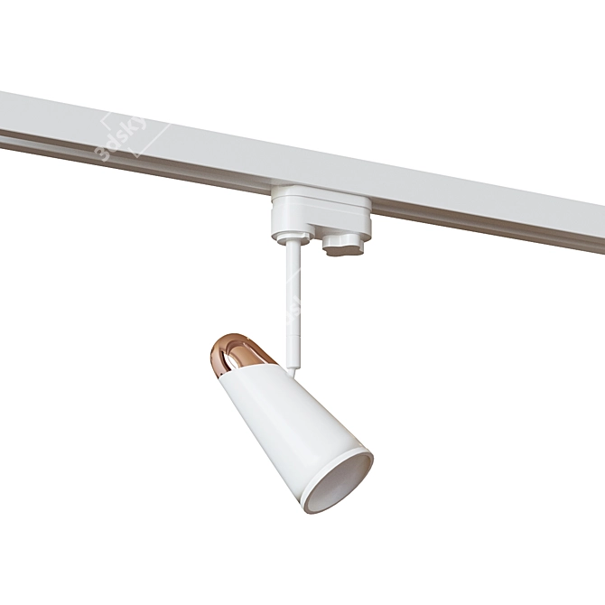 Sleek White Track Light - Lao 3D model image 1