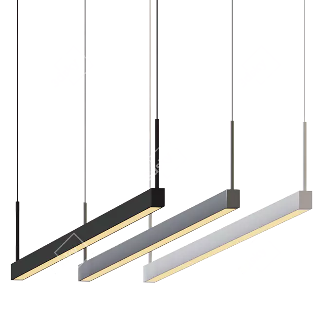 Sleek LED Pendant: Thin-Line Elegance 3D model image 1