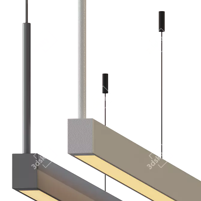 Sleek LED Pendant: Thin-Line Elegance 3D model image 2