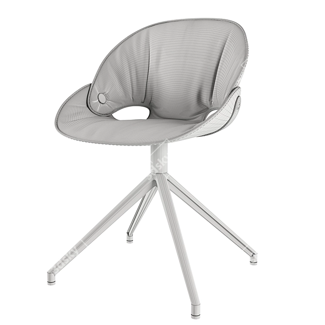 Sleek Swivel Chair with Aluminum Frame 3D model image 5