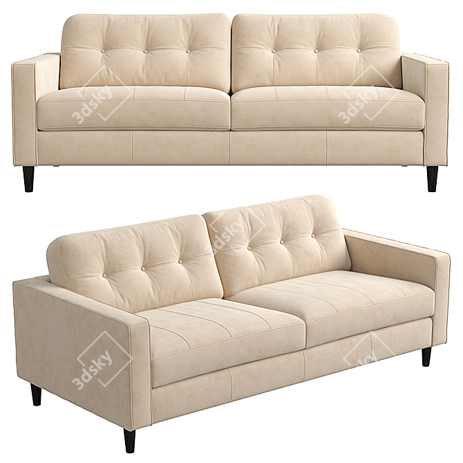 Bergen Three Seater Sofa: Modern and Stylish 3D model image 1