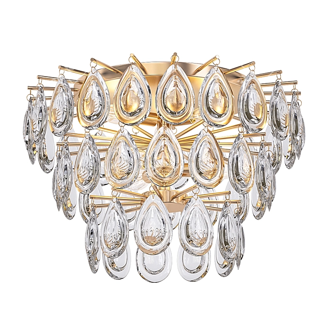 Elegant Liscia Flush Mount Light 3D model image 1