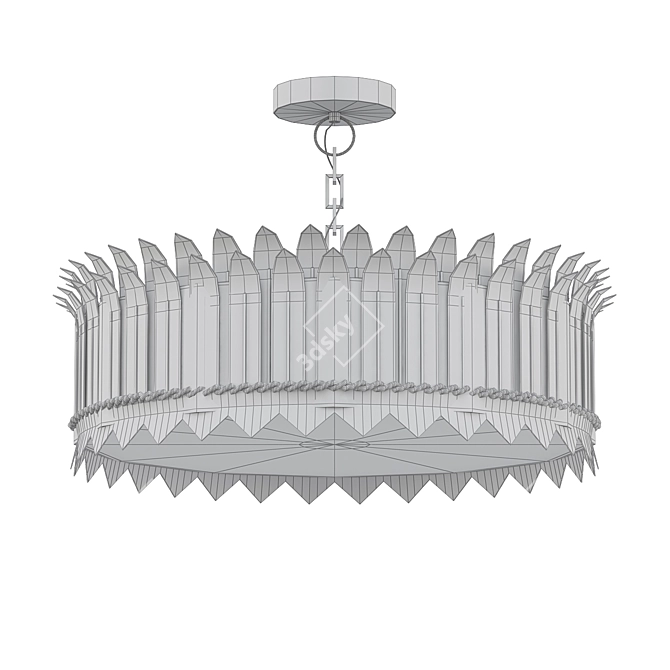Suzanne Kasler Leslie 16" Semi-Flush: Elegance Illuminated 3D model image 2