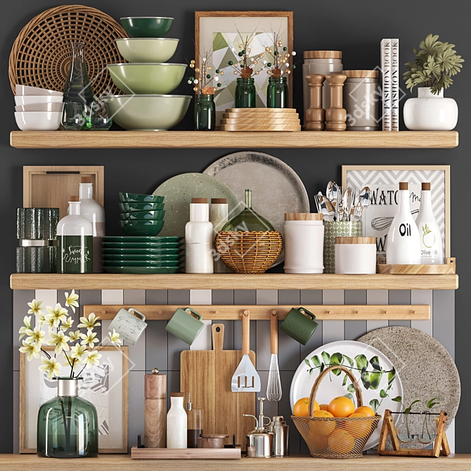Versatile Kitchen Accessories Set 3D model image 1