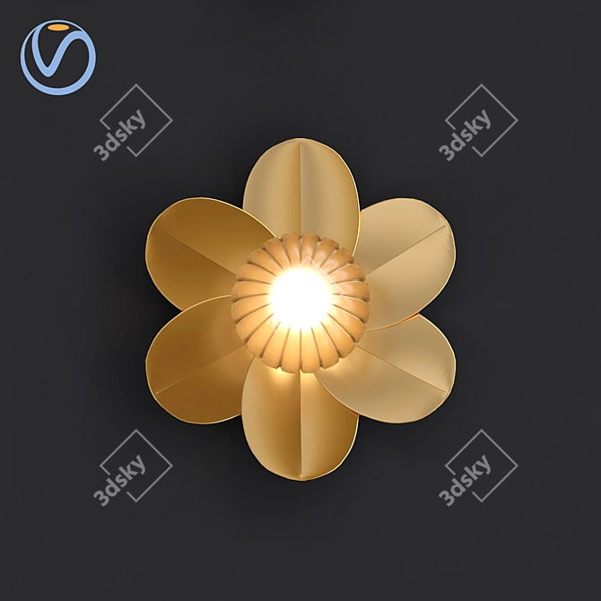 Elegant Lotus Wall Sconce 3D model image 4