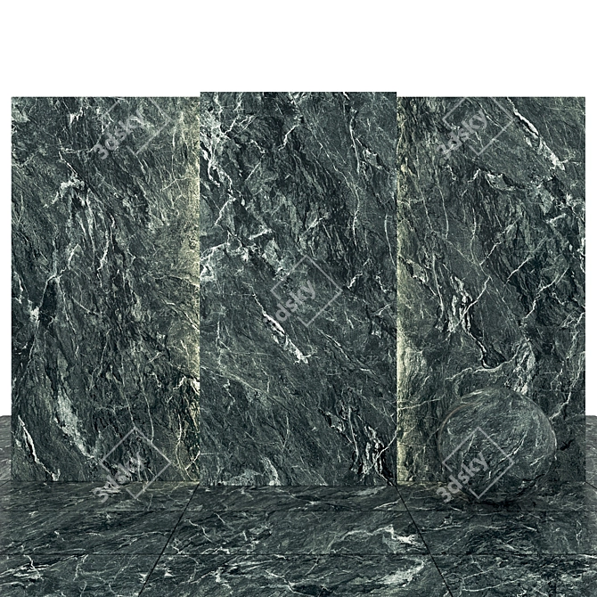 Alps Green Marble: 6 Texture Slabs & Tiles 3D model image 1