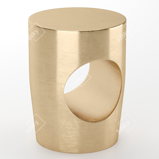 Brass Set: Stylish Side Tables 3D model image 2
