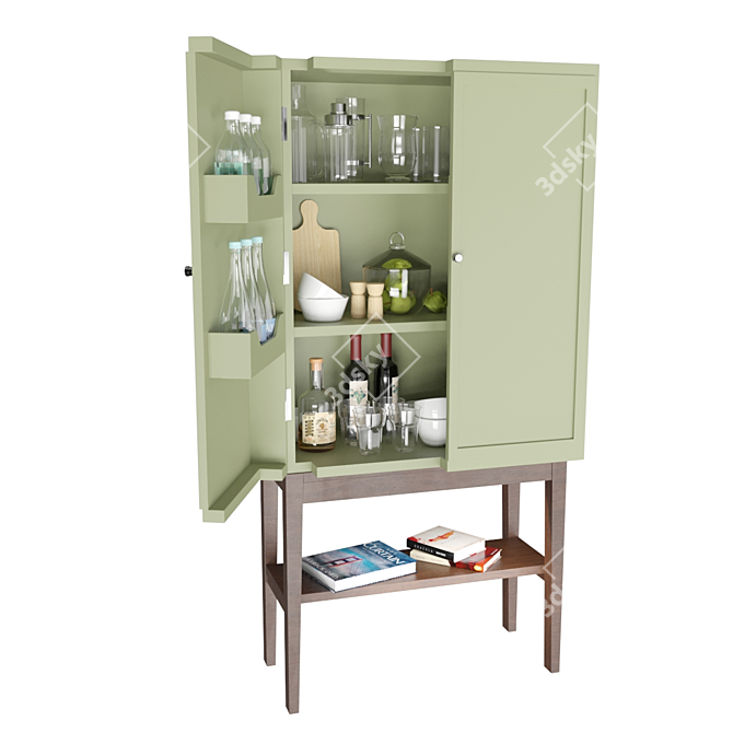 Modern Kitchen Cabinet with Functional Filling 3D model image 1