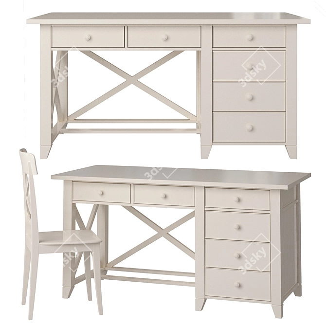 Scandinavian Style Writing Set 3D model image 1