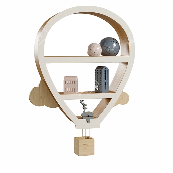 Adorable Hot Air Balloon Shelf 3D model image 7