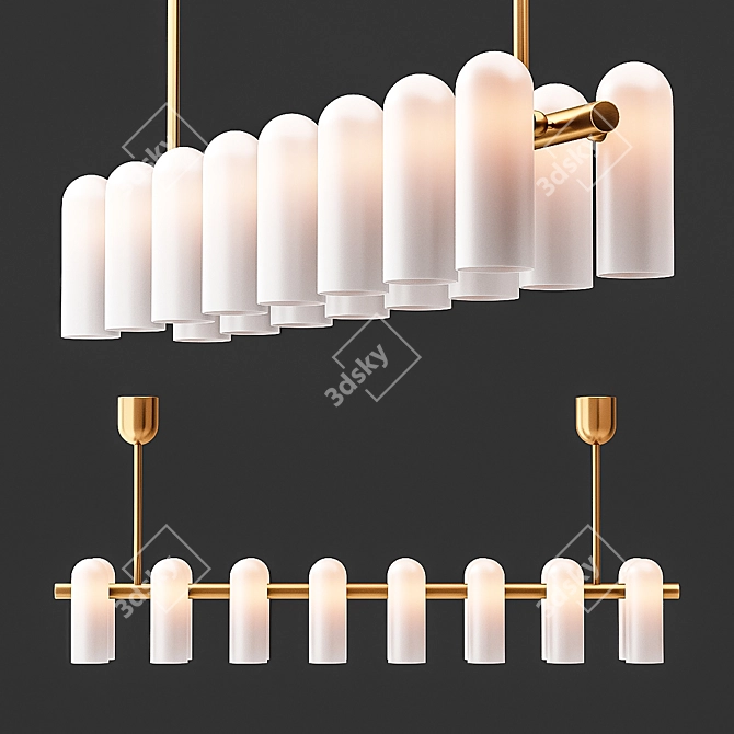 Frost Glass Colonnade Chandelier 3D model image 1