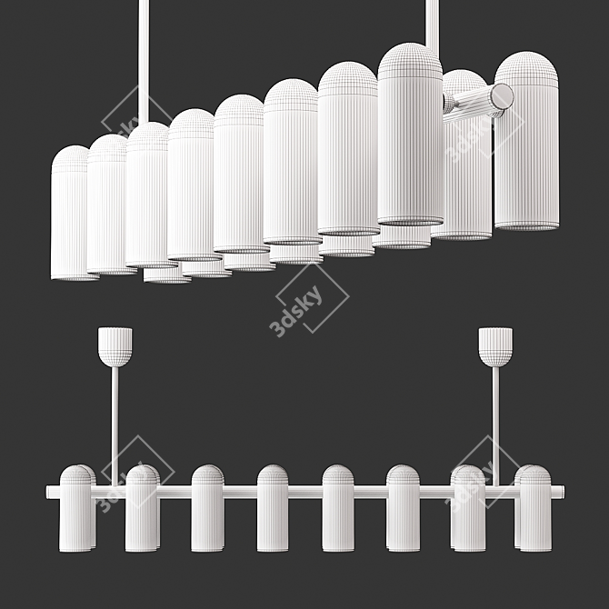 Frost Glass Colonnade Chandelier 3D model image 2