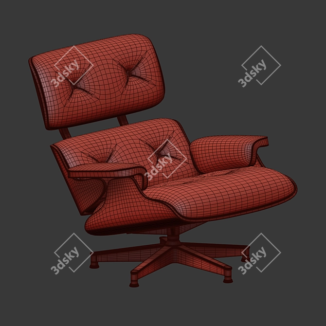 Elegant Eames Lounge Chair 3D model image 3