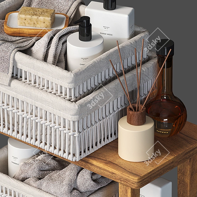 ZARA HOME Decorative Basket Set: Chic and Functional 3D model image 2