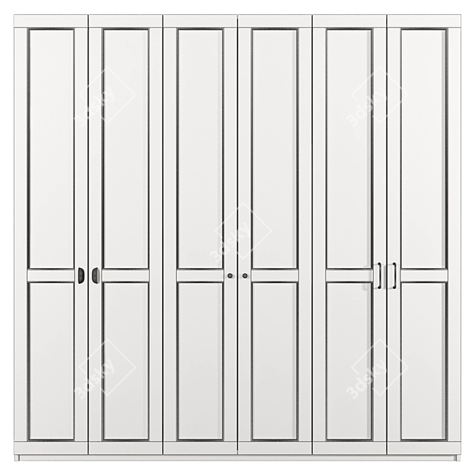 Rattan 3-Door Cabinet: IKEA Design 3D model image 5