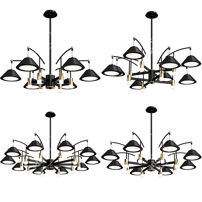 Elegant Ardis Chandeliers Set 3D model image 1