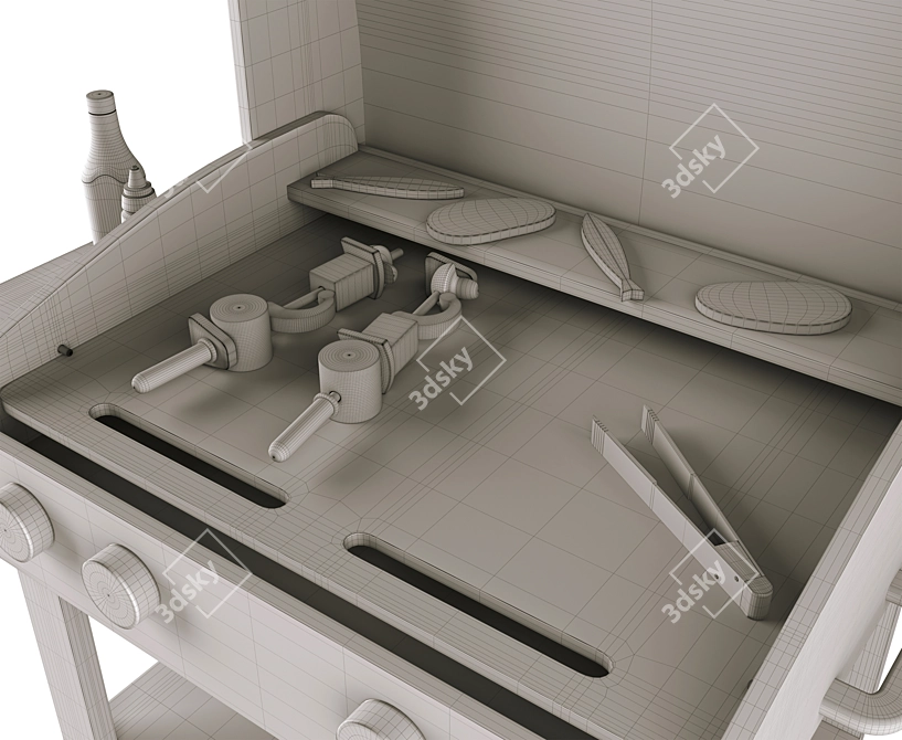 Gourmet Grill Kids' Toy: Hape's Perfect Playtime Barbecue 3D model image 6