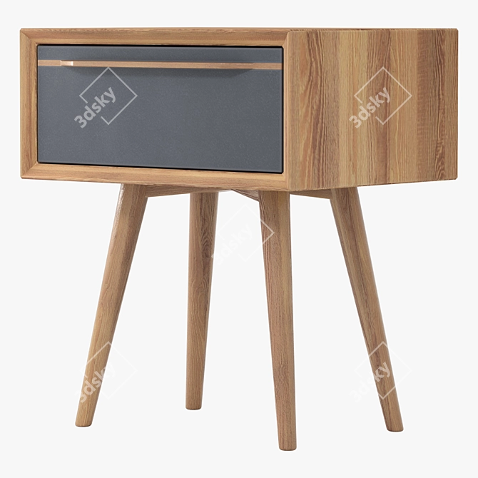 Black Bruni Cabinet with Drawer 3D model image 1