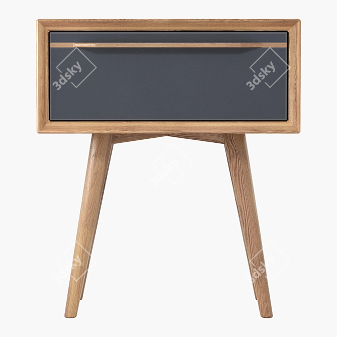 Black Bruni Cabinet with Drawer 3D model image 2