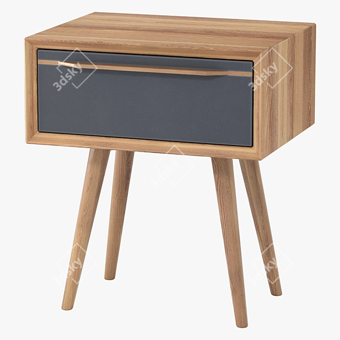 Black Bruni Cabinet with Drawer 3D model image 3