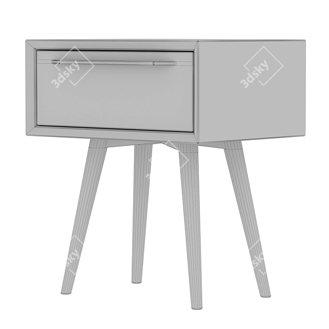 Black Bruni Cabinet with Drawer 3D model image 4